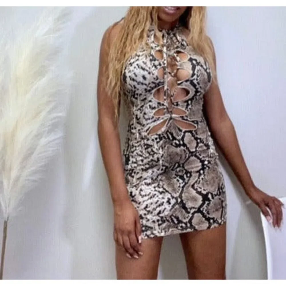 Snake Print Mini Dress - Picture 4 of 7